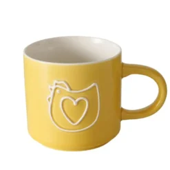 Mug en new bone coloré avec motif animal Frieda - Ø 9,3 x H 8,9 cm