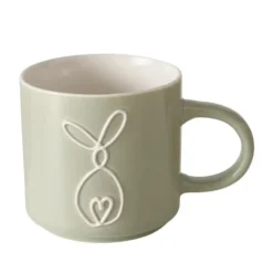 Mug en new bone coloré avec motif animal Frieda - Ø 9,3 x H 8,9 cm