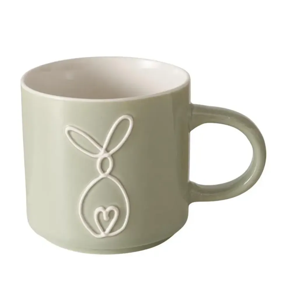 Mug en new bone coloré avec motif animal Frieda - Ø 9,3 x H 8,9 cm