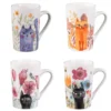 Mugs en porcelaine blanche motifs chats Ø 8 cm Coffret Savannah - 35 cl