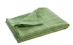 Nappe décorative à carreaux coloris vert et blanc en coton - 150 x 250 cm