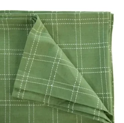 Nappe décorative à carreaux coloris vert et blanc en coton - 150 x 250 cm