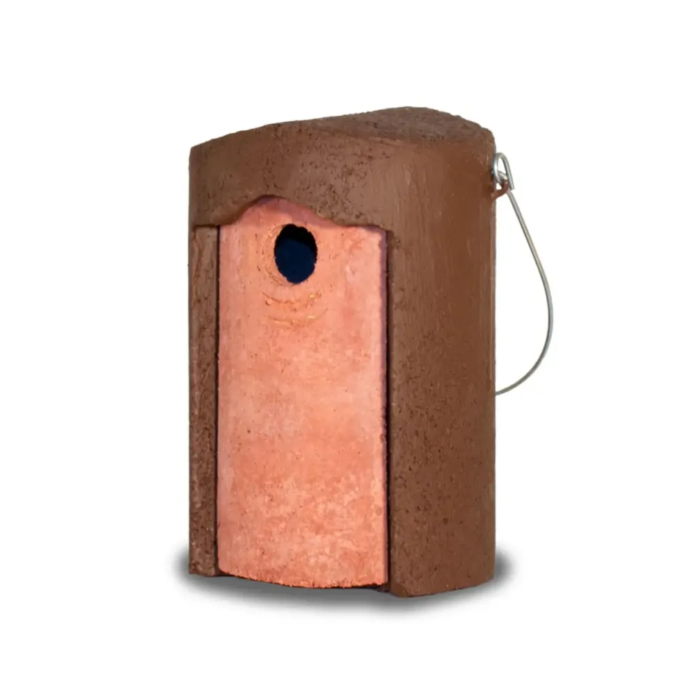 Nichoir pour mésanges bleues ou mésanges noires en béton de bois coloris marron Schwegler – Ø 26 mm