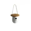 Nichoir thyni en bois et céramique blanc Ø 18 x H 13,8 cm