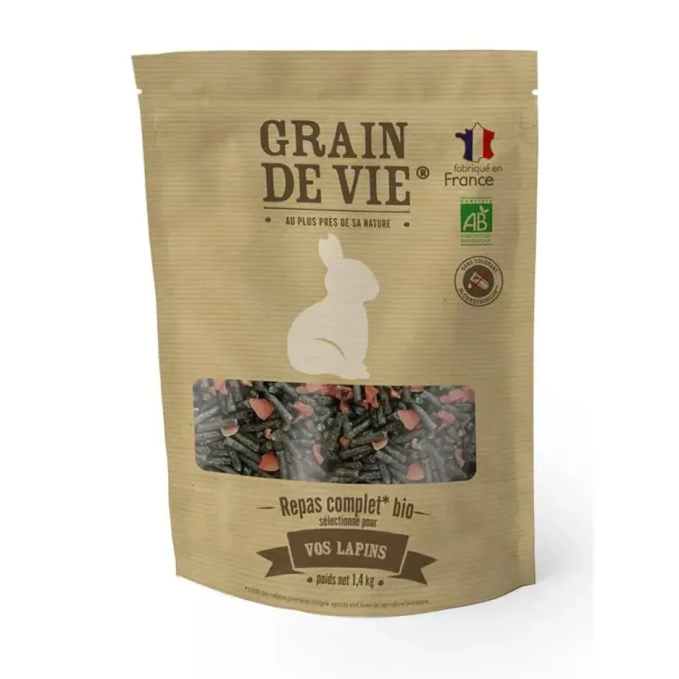Nourriture bio aux carrottes pour lapins Grain de vie – 1,4 kg