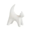 Objet décoratif chat blanc en grès - 12,5 x 7 x 16,5 cm