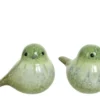 Oiseau en terre cuite coloris vert - 17,5 x 12 x 14 cm
