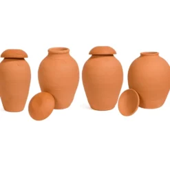 Ollas coloris orange en terre cuite - Poterie Jamet