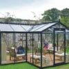 Orangerie en aluminium noir laqué et verre trempé sécurit ACD Aurélie - 10,26 m²
