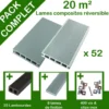 Pack complet terrasse composite gris 20 m2