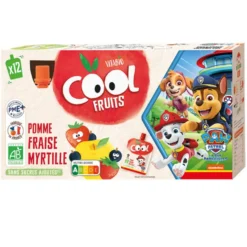 Pack de 12 gourdes de purée de fruits pomme fraise myrtille Vitabio Pat’ Patrouille - 12 x 90 g