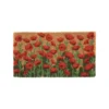 Paillasson en fibre de coco motif champs de coquelicots rouges - 72 x 40 cm