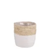 Panier cache-pot coloris blanc en jute Rachel Mica Decorations - 16 x Ø 16 cm