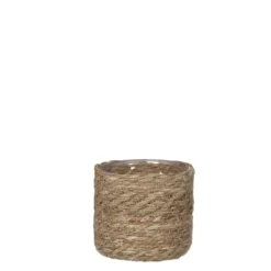 Panier cache-pot coloris marron en osier Atlantic Mica Decorations - 14 x Ø 14 cm