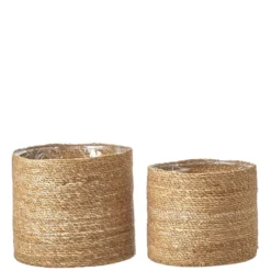 Panier cache-pot coloris marron en jute Atlantic - 24 x Ø 26 cm
