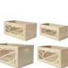 Panier de rangement en bois de Paulownia naturel taille 3 - 27 x 14 x 12 cm