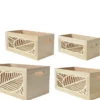 Panier de rangement en bois de Paulownia naturel taille 4 - 23 x 11 x 10 cm