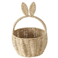 Panier lapin naturel en papier recyclé Koni - Ø 18,5 x H 26,5 cm