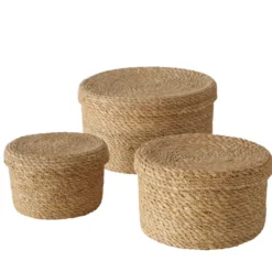 Panier rond en algues marron Sophy S - Ø 15 x H 10 cm