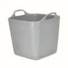 Panier souple carré coloris gris en plastique - 40 L
