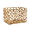 Panière rectangulaire coloris beige en jacinthe d'eau - 31 x 41 x 31 cm