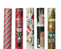 Papier cadeau traditionnel motif Noël en rouleau - 200 x 70 cm