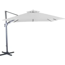 Parasol déporté carré coloris écru - 300 x 300 cm