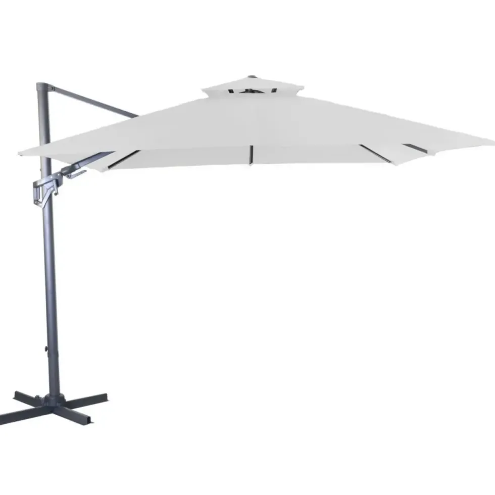 Parasol déporté carré coloris écru - 300 x 300 cm