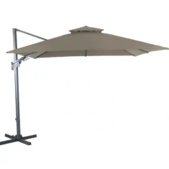 Parasol déporté carré coloris taupe - 300 x 300 cm