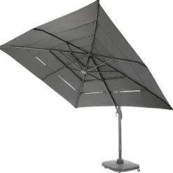 Parasol déporté carré en aluminium coloris gris - 300 x 300 cm