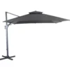 Parasol déporté carré en aluminium coloris gris - 300 x 300 cm