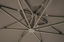 Parasol déporté carré en aluminium coloris gris - 300 x 300 cm