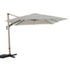 Parasol déporté carré en aluminium coloris écru - 300 x 300 cm