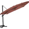 Parasol déporté carré en aluminium coloris orange - 300 x 300 cm