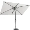 Parasol droit rectangulaire en aluminium coloris beige - 200 x 300 cm