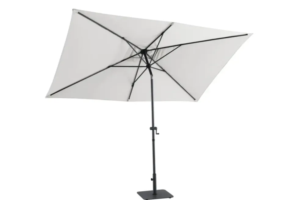 Parasol droit rectangulaire en aluminium coloris beige - 200 x 300 cm