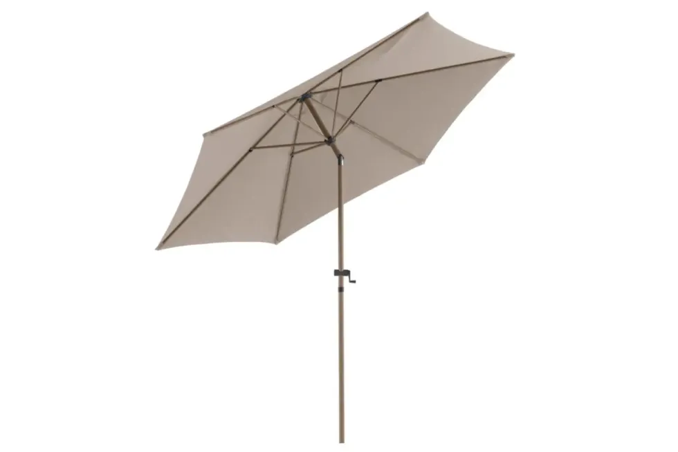 Parasol droit rond en aluminium coloris marron - Ø 270 cm
