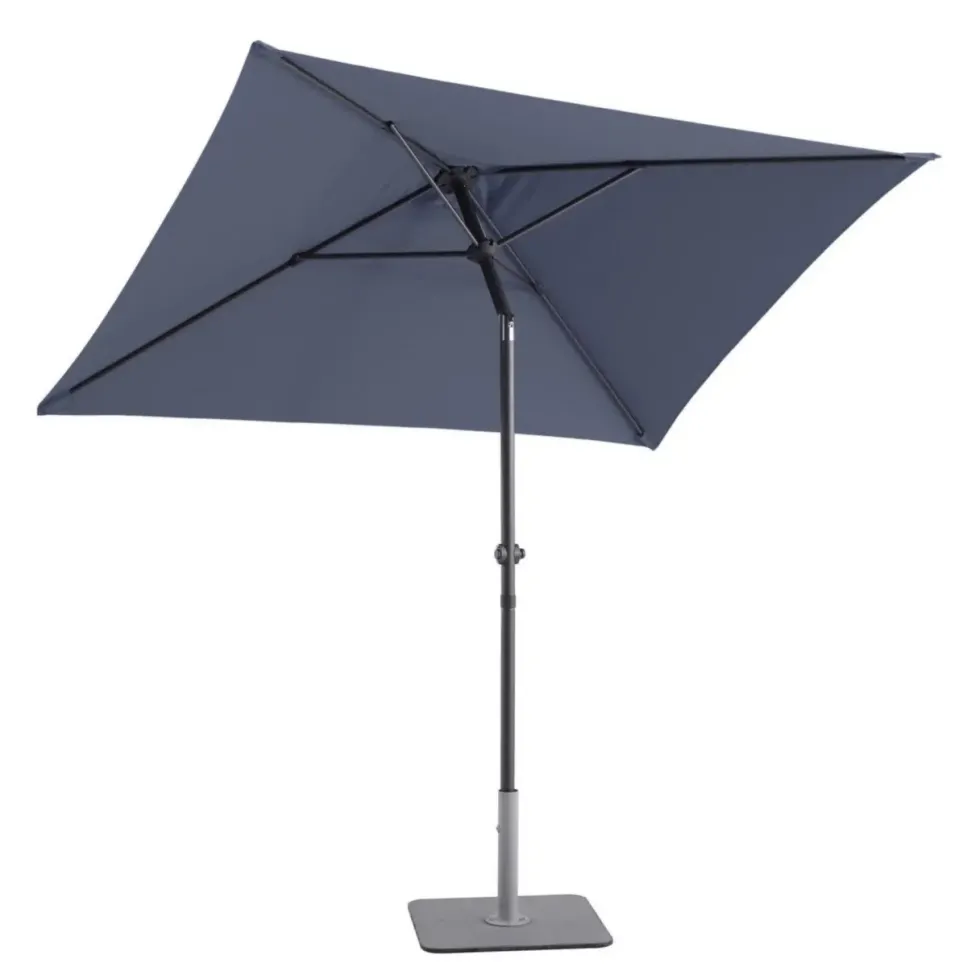 Parasol rectangulaire à manivelle en aluminium - 210 x 150 cm