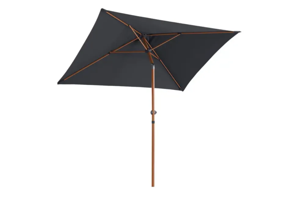 Parasol rectangulaire à manivelle en aluminium - 210 x 150 cm
