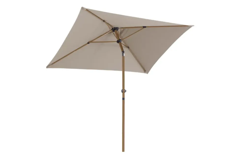 Parasol rectangulaire à manivelle en aluminium - 210 x 150 cm