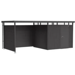 Paroi latérale pour l’auvent de l’abri de jardin HighLine H2 Acier galvanisé gris foncé 157x5x181 cm