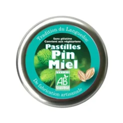 Pastilles au miel et au pin bio en boite de 45 g