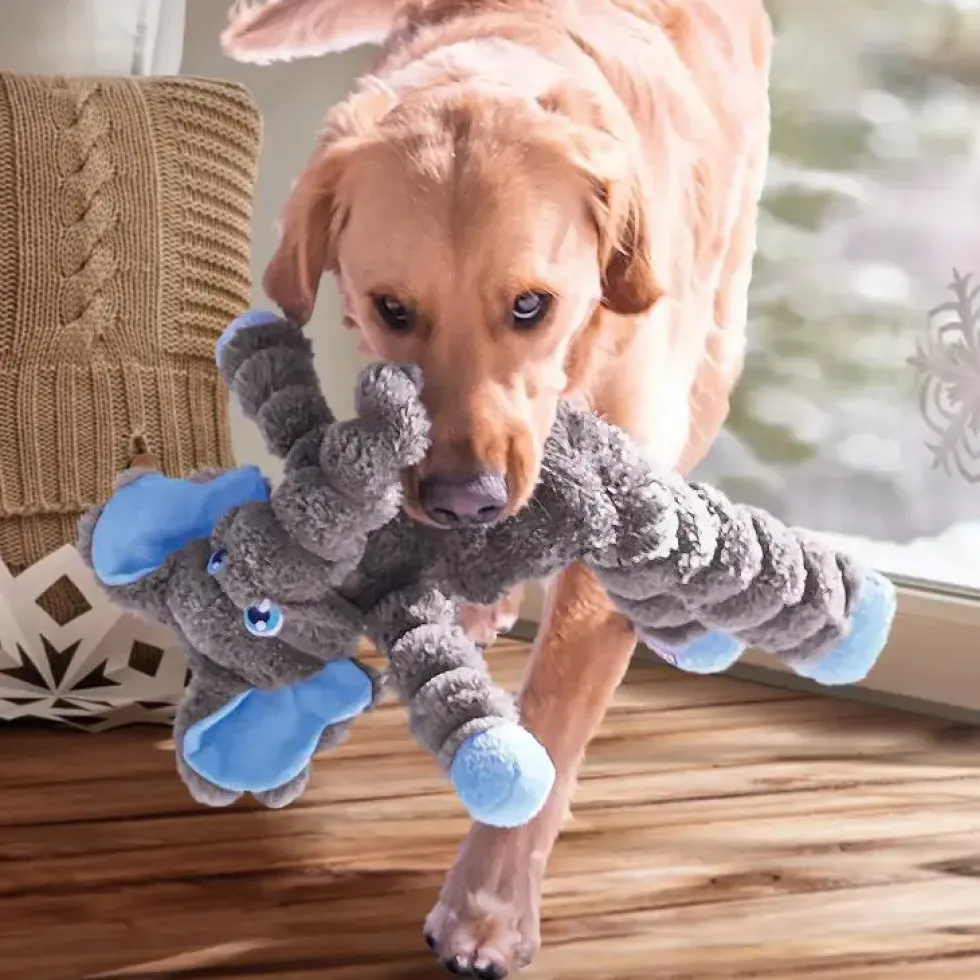 Peluche pour chien éléphant Kong coloris gris - 36 x 9 x 49,5 cm