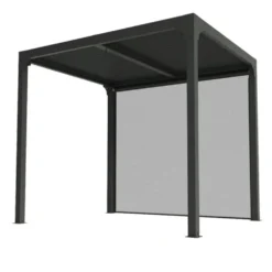 Pergola bioclimatique coloris gris en aluminium - 2,4 x 3 m