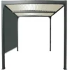 Pergola bioclimatique coloris gris en aluminium - 3,6 x 3 m