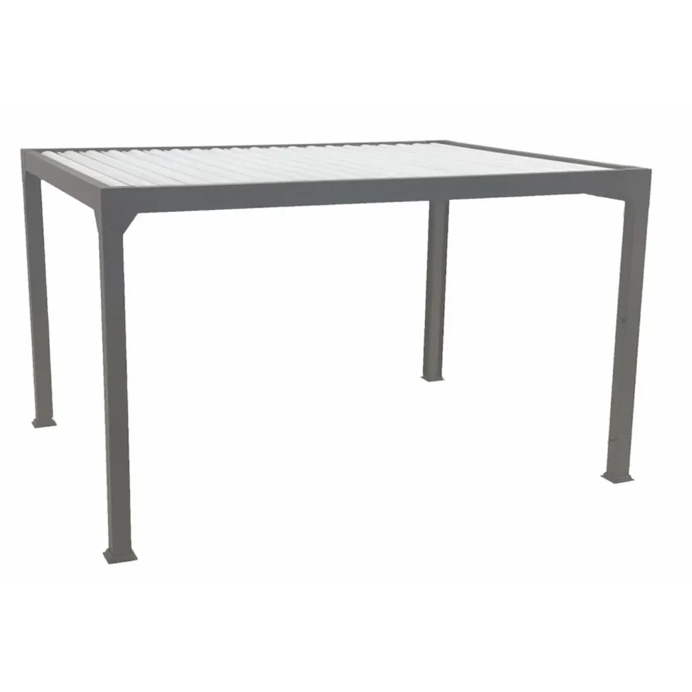 Pergola bioclimatique gris sable motorisée Green Outside Actual - 4 x 3 m