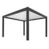 Pergola Summer autoportée motorisée coloris gris en aluminium - 4 x 4 m