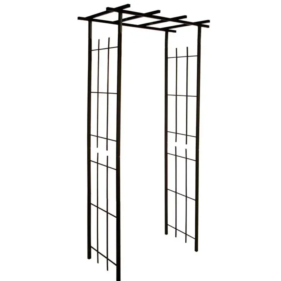 Pergola tube carré petit modèle en fer vieilli - 1,9 m de haut
