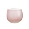 Photophore rond coloris rose en verre - 8 x 9,5 cm