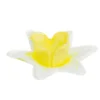 Photophore sulfure en verre blanc et jaune forme jonquille - 11 x 7 x 5 cm